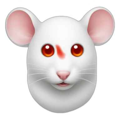 white Mouse red eye sticker