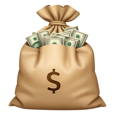 big bag with cash sticker