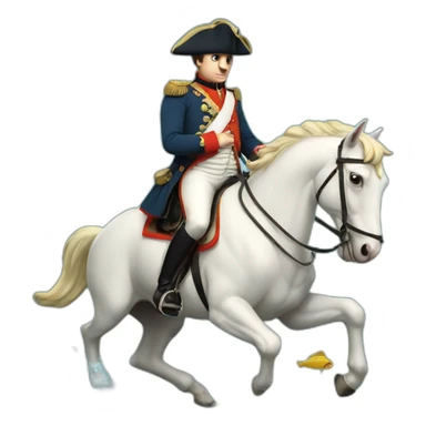 Napoleon riding a fish sticker