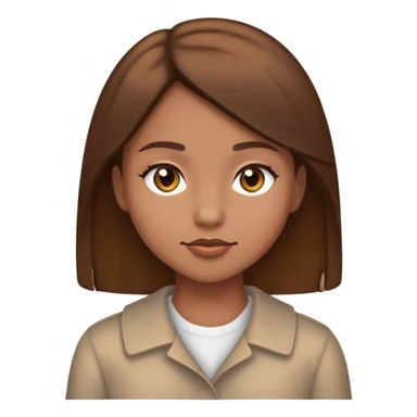 Una chica de piel trigueña clara con cabello castaño y lacio sticker