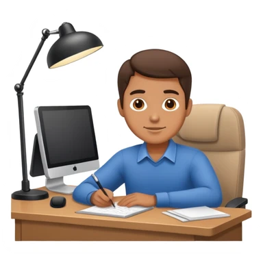 Guy sitting at desk sticker