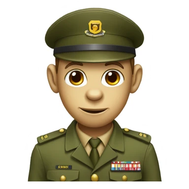 Monkey in a army uniform cartoon  sticker