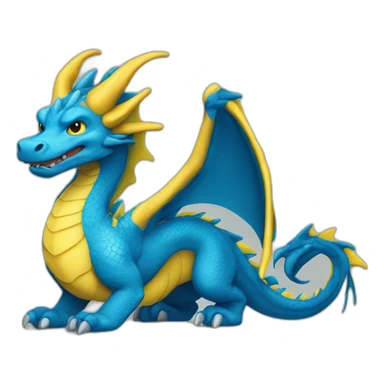 blue and yellow dragon sticker