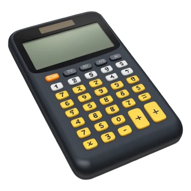 TI-89 graphing calculator emoji style, visible buttons, screen, overall shape, detailed sticker
