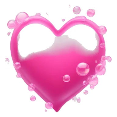Pink heart with bubbles around it sticker