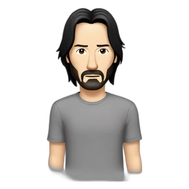 keanu-reeves cartoon wearing shirt sticker