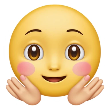 blushing face with nails and feets behind taka original emoji nie morda człowieka tylko ta buźka żółta ☺️ sticker