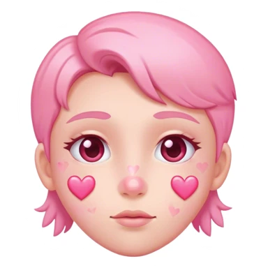 Blushy face with pink hearts sticker