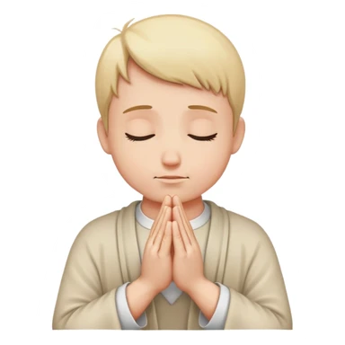 person praying, hands clasped in prayer sticker