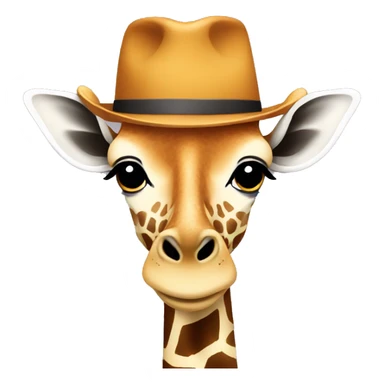 A giraffe wearing a hat sticker