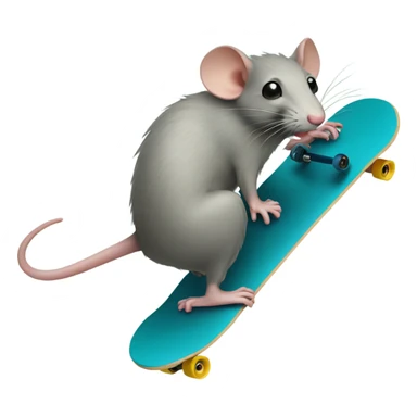 rat riding skate board sticker