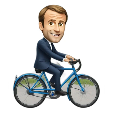 Emmanuel Macron ride a bike  sticker