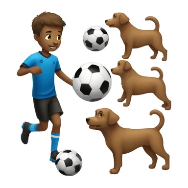 Boy playing soccer but he is a dog sticker