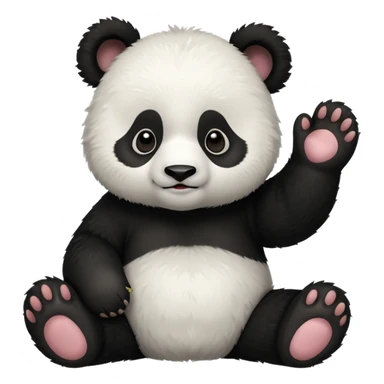 Panda cub slapping there four head sticker