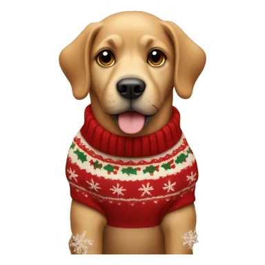 Dog in a Christmas sweater  sticker