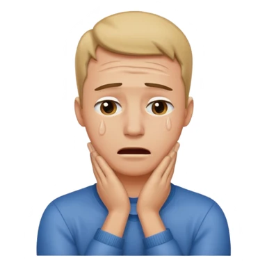 guy with hands around his neck crying sticker