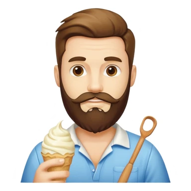 bearded man ice cream sticker