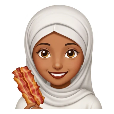 Muslim girl with bacon  sticker