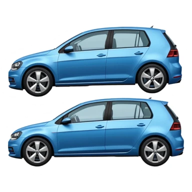 blue vw golf side view sticker