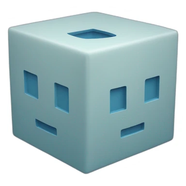 blue cube with a corner missing sticker
