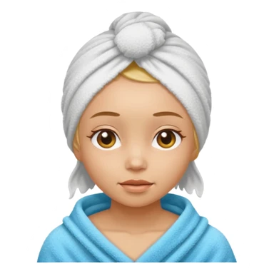 Face care girl hair covered with towel sticker