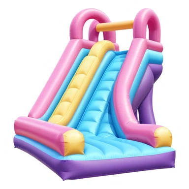 a bouncy inflatable pastel play slide sticker