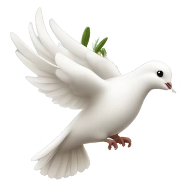 A white dove with an olive branch sticker