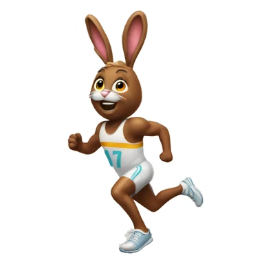 skipping sprint easter bunny sticker