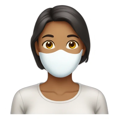 Woman have milk on her face sticker