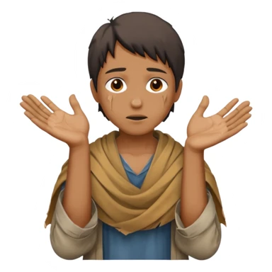 Person begging sticker