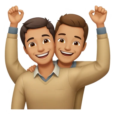 Arms around mans neck laughing  sticker
