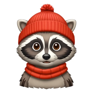 racoon with beanie sticker