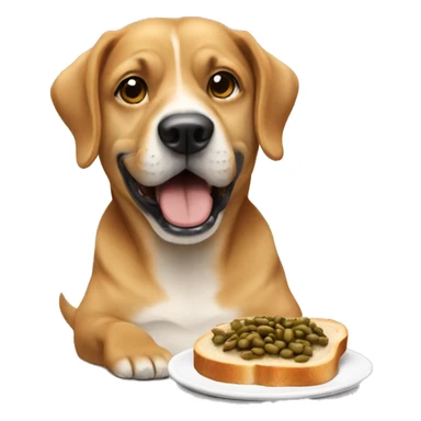 dog dj eating beans on toast sticker
