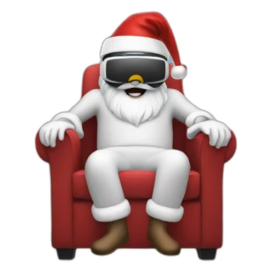 Santa in vr headset on chair sticker
