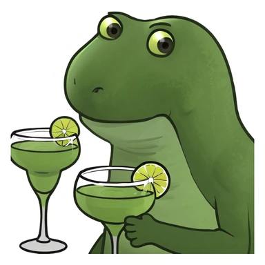 Dino with margaritas  sticker