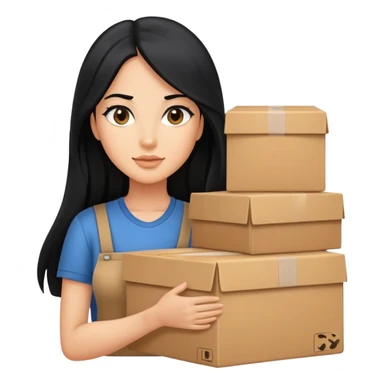 the woman delivery with the long hair black sticker