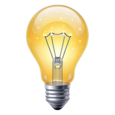 light bulb with sparkles around sticker
