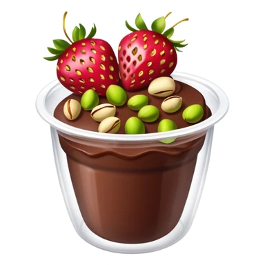 Chocolate covered Strawberries with pistachios in a plastic cup sticker