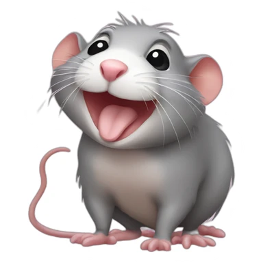 Happy kissing rat sticker