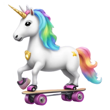 Unicorn on roller skates  sticker