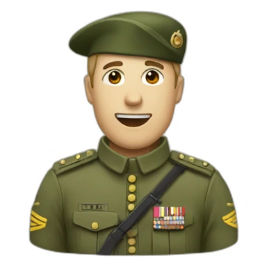emoji faisant un salut militaire sticker