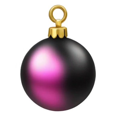 Realistic black and pink metallic christmas bauble with gold accents.  sticker