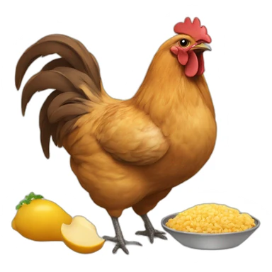 gallina comiendo sticker
