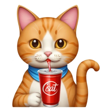 Cat drinking soda  sticker