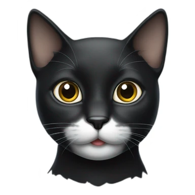 BLACK CAT WITH WHITE SPOT ON NOSE sticker