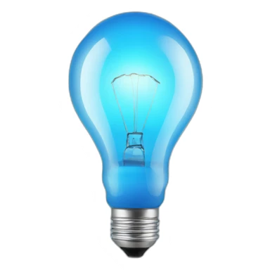 Upside down blue lightbulb sticker