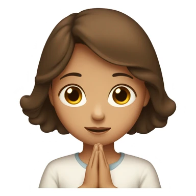 a girl with brown hair is praying sticker