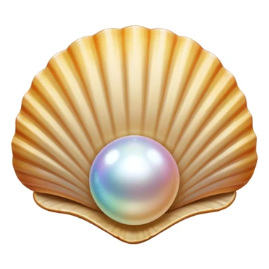 light beige open shell with pearl sticker