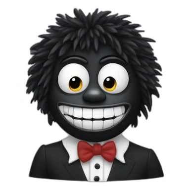 Gollywog gaping from behind sticker
