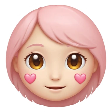 “Soft pastel cute round emoji, gentle blush, shy sparkling eyes looking down, small trembling smile, tiny hidden heart, subtle glow, warm romantic vibe, glossy, adorable, high-quality.” sticker